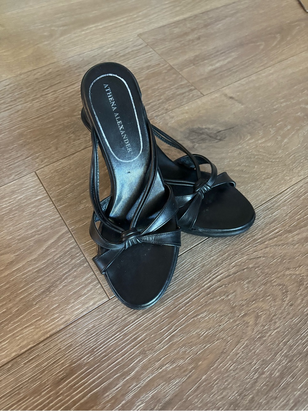 Athena Alexander Black Knot-Front Strappy Heels